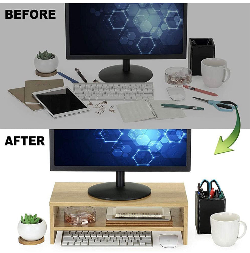Wood Monitor Stand Riser