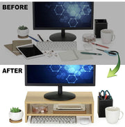 Wood Monitor Stand Riser