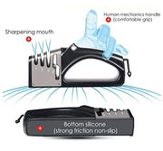 4-Stage Knife & Scissor Sharpener with Protective Glove