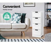 Artiss Tallboy Chest of Drawers Wooden White