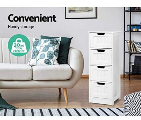 Artiss Tallboy Chest of Drawers Wooden White