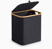62L Collapsible Laundry Hamper with Lid & Removable Liner – Black