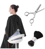4-Piece Haircut Set with Straight & Thinning Scissors, Cape and Duster