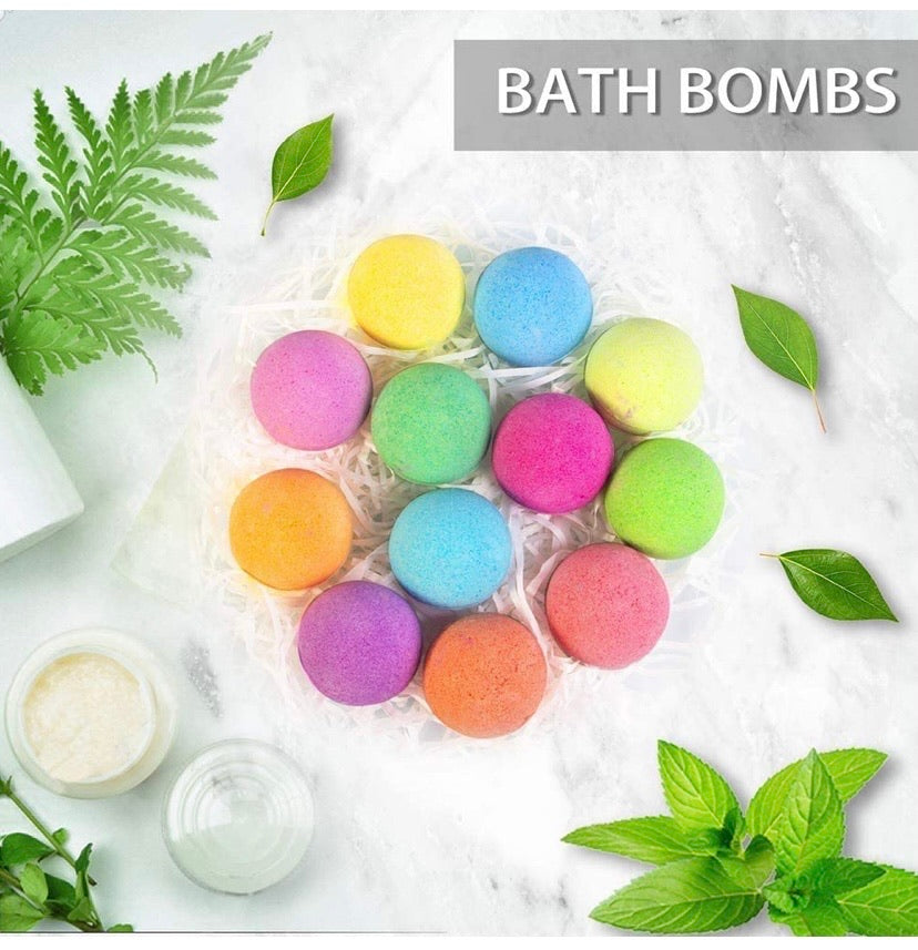 Bath Bombs Gift Set, JRINTL 12 made Fizzies, Shea & Coco Butter Dry Skin Moisturize, Perfect for Bubble & Spa Bath. Handmade Birthday Mothers day Gifts idea For Her/Him, wife, girlfriend