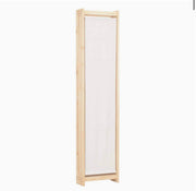 160 × 170 cm 4-Panel Cream Room Divider with 6 Storage Pockets