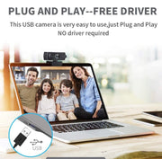 Sherry 1080p USB Webcam with Microphone, Privacy Cover & Tripod