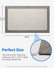 Kitchen Floor Mats, Anti Slip Kitchen Sink Absorbent Rugs and Mats, Non Skid Kitchen Floor Mat, Non Slip Standing Mat Washable (Grey)
