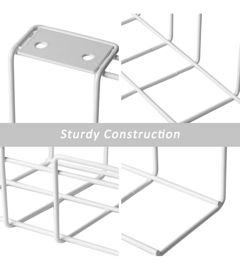 2-Pack White Under-Desk Metal Cable Trays – 16 Inch