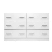 6 Chest of Drawers Lowboy Dresser Storage Cabinet White