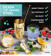 Gold Cocktail Shaker Set