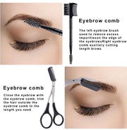 5-Piece Eyebrow Grooming Set with Razors, Tweezers, Scissors & Brush