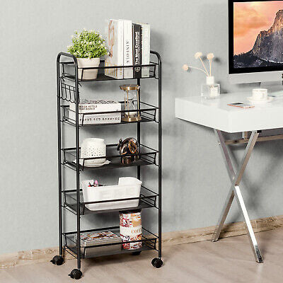 5-Basket Rolling Utility Storage Cart