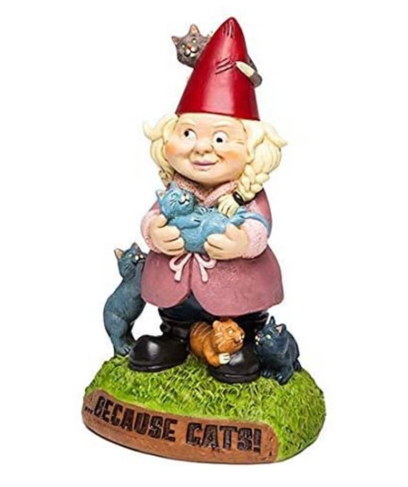 Crazy Cat Lady Garden Gnome – 23 cm