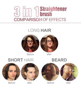 Beard Straightener, 3IN1 Hair Straightener Comb, Comb Straightener with AU Plug, Beard Brush for Man, Hair Straightening Styling Comb, Electric Hair Straightener Brush
