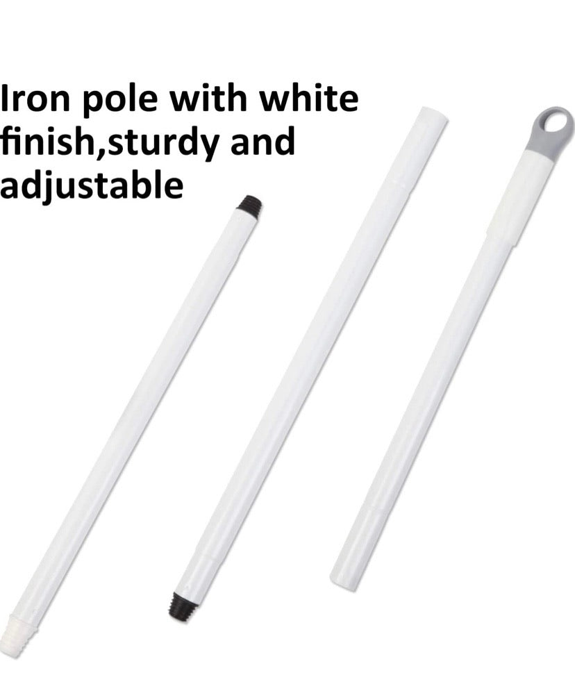 Adjustable Long-Handle Floor Scrub Brush with Scraper