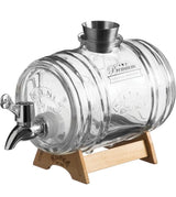 Drinks Barrel Dispenser with Wooden Stand 1Litre