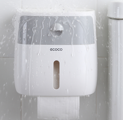 Wall-Mounted Double-Roll Toilet Paper Dispenser with Shelf