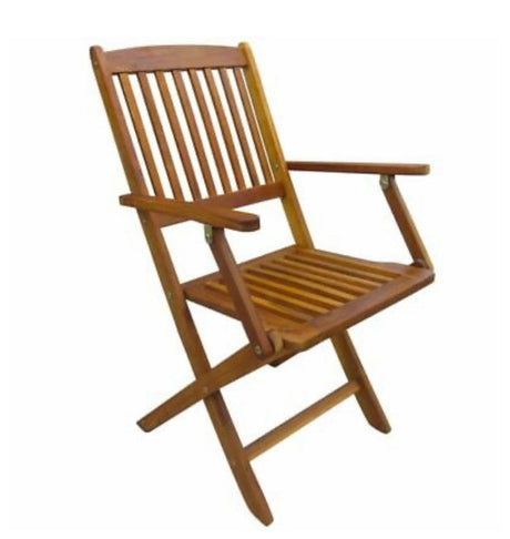 Outdoor Dining Table And Chairs Set Wood 6-Seater Patio Garden Folding Furniture