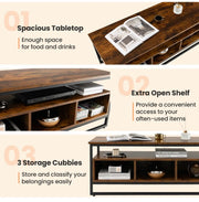 Industrial Coffee Table with Storage – Rustic Brown