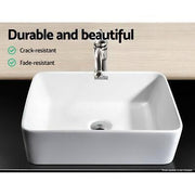 Square High-Gloss Ceramic Countertop Basin
