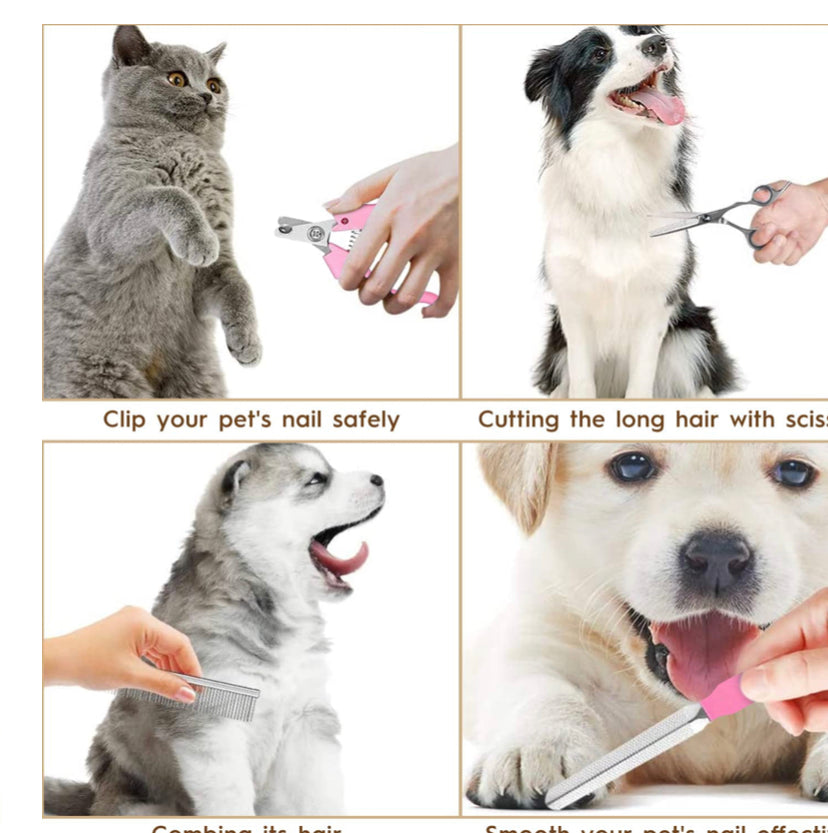 Dog Clipper Grooming Kit, 13IN1 Pet Hair Scissors, Pet Trimmer for Cat, Rechargeable Low Noise 