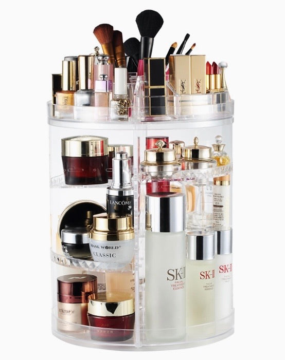 360° Rotating Adjustable Makeup Organiser – Clear