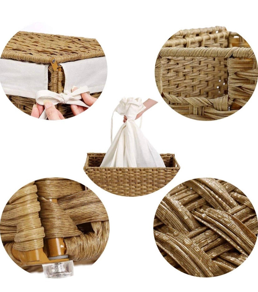 Divided Foldable Handwoven Laundry Hamper
