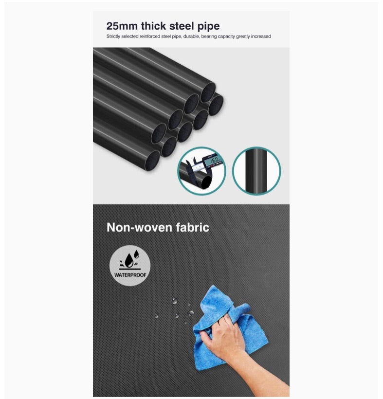 125 cm Covered DIY Shoe Rack with Bonus Storage Box – Black