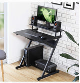 Computer Desk with Storage Shelf Modern Study Writing Table fit Working/Eating/Gaming for Small Spaces Black