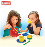 Kidzlane Play Tea Set 15+ Durable Plastic Pieces Safe and BPA Free for Children's Tea Party and Fun