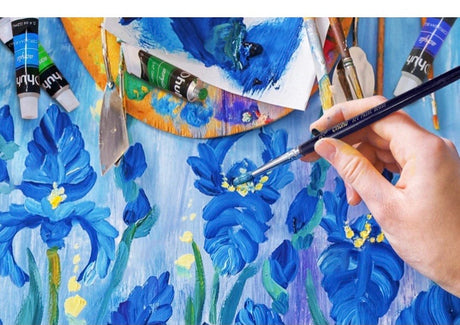 Acrylic Painting Set, 44pcs Ohuhu Artist Set with Wood Table-Top Easel Box, Art Painting Brushes, Acrylic Paint Tubes, and Acrylic Painting Pads for Artist Students Beginners