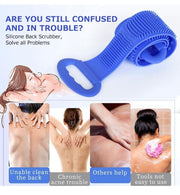 68cm Dual-Sided Silicone Back Scrubber with 2 Shower Hooks