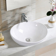 High-Gloss Oval Ceramic Countertop Basin – 41 cm