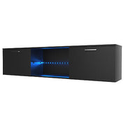 160CM TV Cabinet Stand Entertainment Unit Storage RGB LED & w/2 Drawers Black
