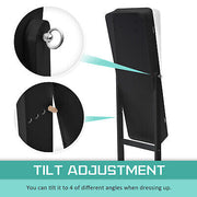 La Bella Black Full-Length Mirror Jewellery Cabinet with LED Light