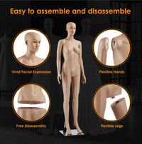 175cm Full-Body Female Display Mannequin with Metal Base