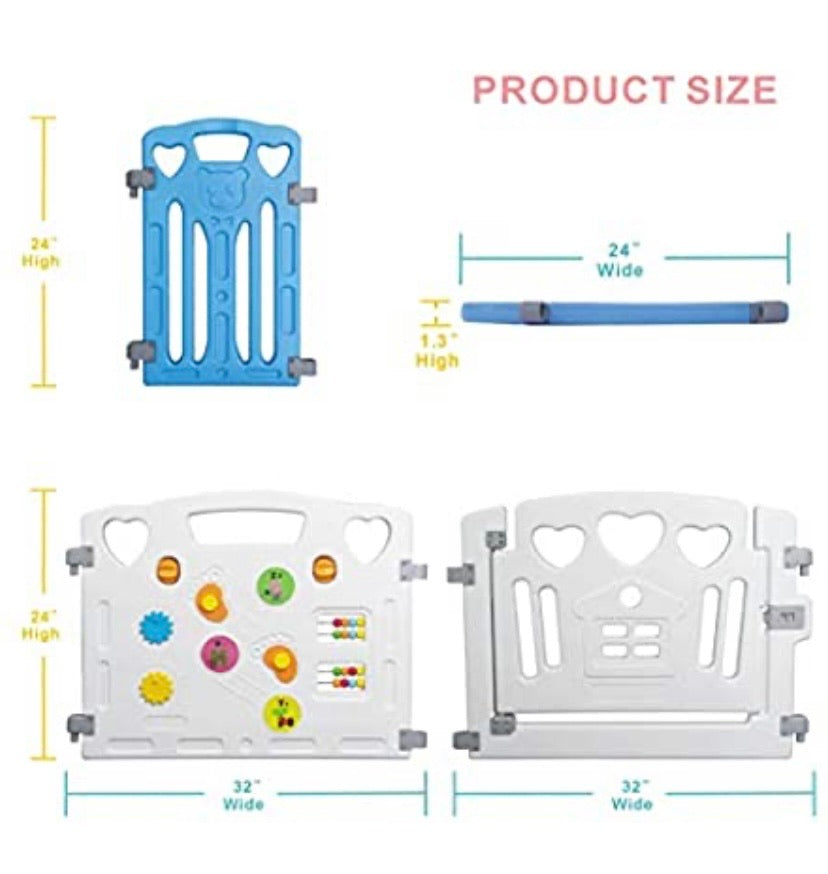Baby Playpen Kids Activity Centre Safety Play Yard Home Indoor Outdoor New Pen (multicolour, Classic set 14 panel)