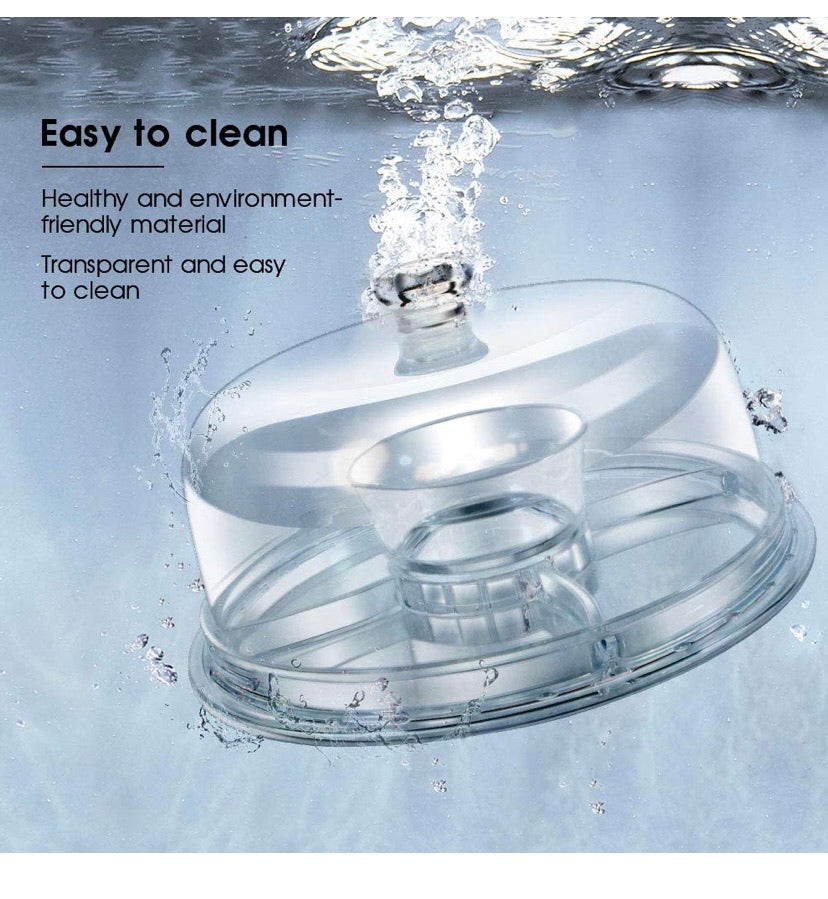Cake Stand 6-in-1 Multifunctional Serving Platter with Domed Cover and 2Pcs Spoons - Use as Salad Bowl/Veggie Platter/Punch Bowl/Desert Platter/Nachos & Salsa Plate