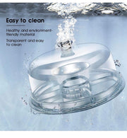 Cake Stand 6-in-1 Multifunctional Serving Platter with Domed Cover and 2Pcs Spoons - Use as Salad Bowl/Veggie Platter/Punch Bowl/Desert Platter/Nachos & Salsa Plate