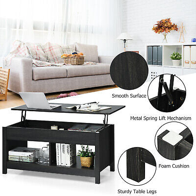 Lift-Top Coffee Table with Open & Hidden Storage