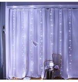 Curtain String Lights with Remote, LT 300 LEDs Window Curtain Fairy Lights 8 Modes 9.8ftx9.8ft USB Powered Fairy Lights for Party Bedroom Wall, Christmas Wedding Party Home Garden Outdoor Indoor Wall Decorations(Cool White)