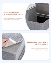 Folding Pet Steps with Built-In Toy Storage