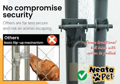 4 × 4 m Chain-Link Dog Kennel Run with Shade Cover