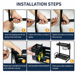 3 Tier Spice Rack Steel Kitchen Cooking Shelf Organizer Storage Bottle Holder AU