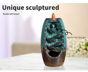 Blue Mountain Waterfall Backflow Incense Burner with 10 Cones