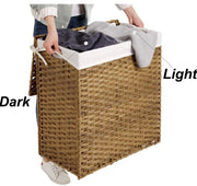 Divided Foldable Handwoven Laundry Hamper