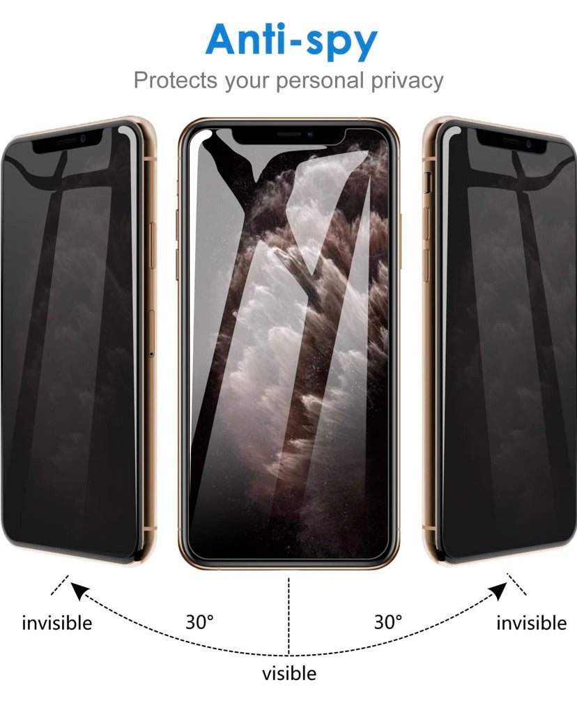 Privacy Tempered-Glass Screen Protectors for iPhone 11 Pro/XS/X – 2 Pack