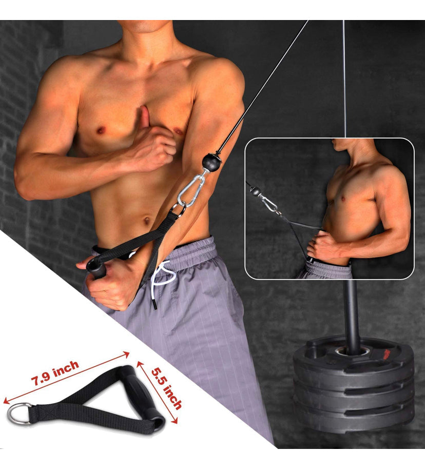 11Pack Fitness LAT and Lift Pulley System Gym, 3in1 Pull-Down Machine with Dual Cable Attachments and Upgraded Loading Pin for Biceps Curl, Back, Shoulder,Forearm,Triceps Extensions Workout