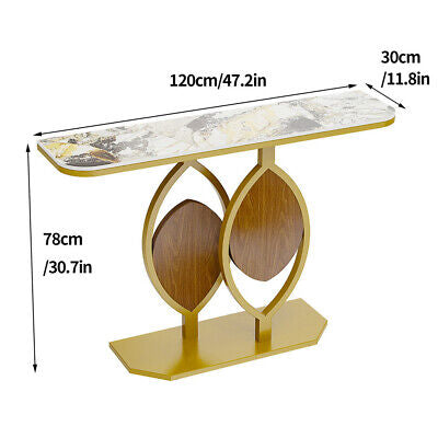 Gold-Leaf Console Table with Storage