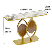 Gold-Leaf Console Table with Storage